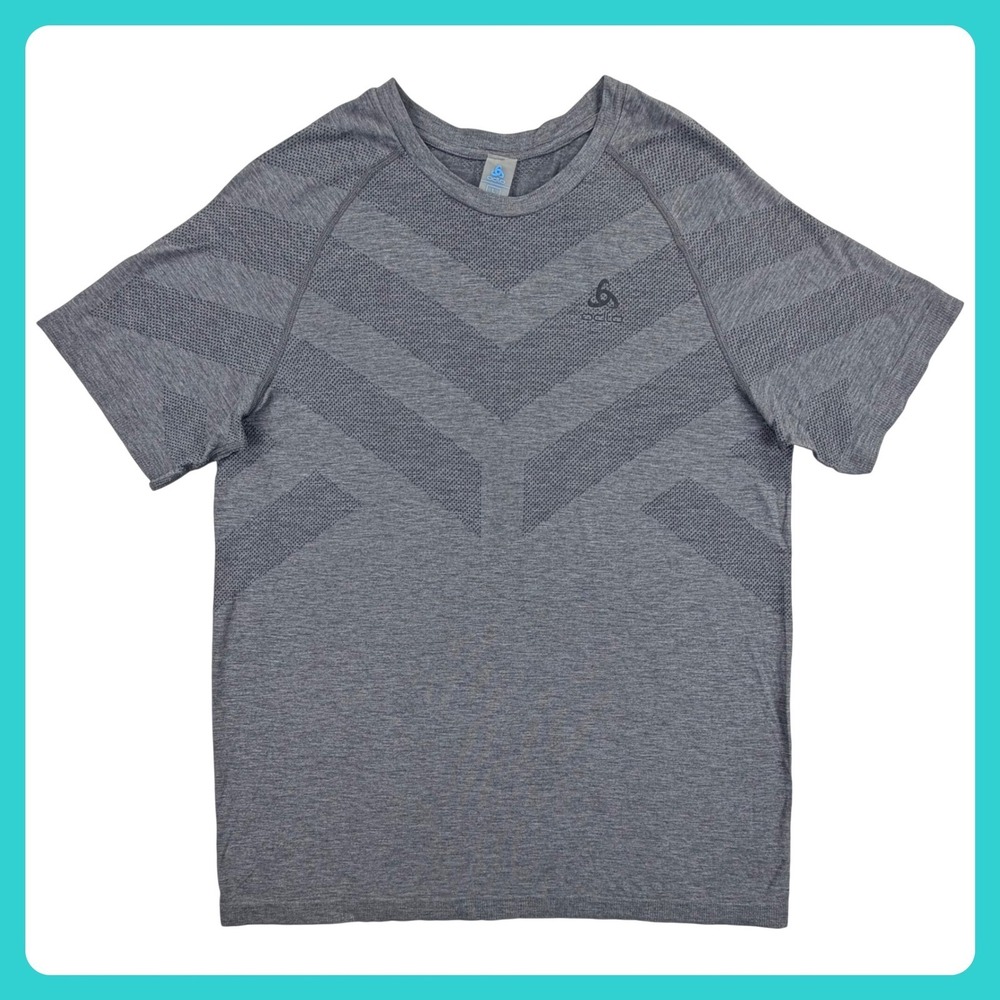 Odlo Kinship Light T Shirt Men Large Gray Lyocell Blend Short Sleeve Performance